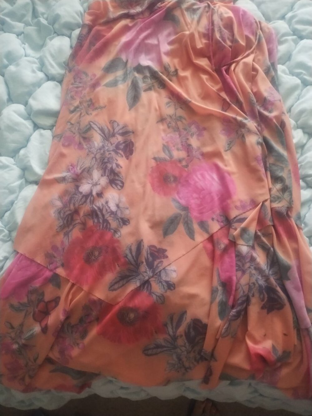 Asymmetrical ruched waist floral maxi dress - Picture 2 of 4